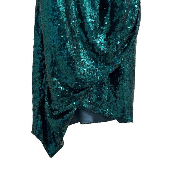 Fully Sequined Sz Large Green Slip Dress Christmas New Years Party - Picture 3 of 7